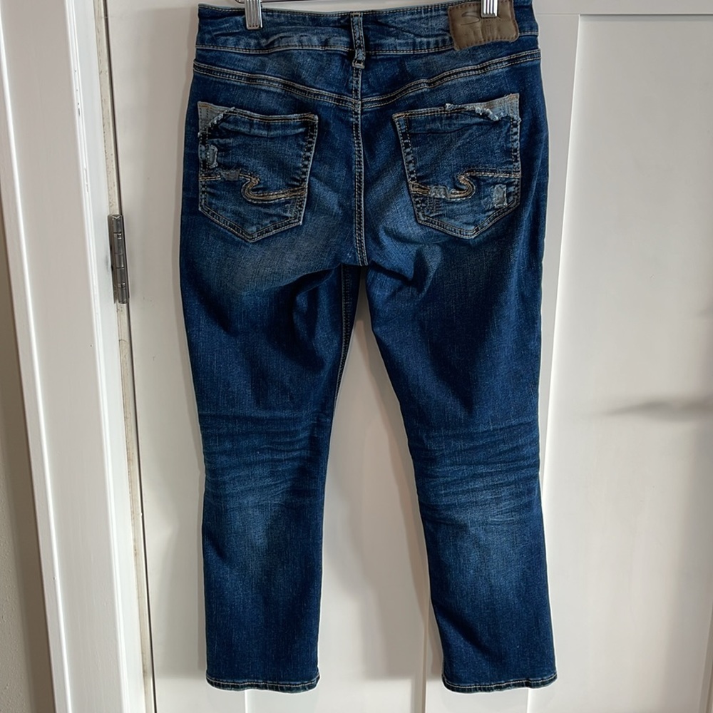 Silver Jean Co | Indigo Suki Capri | Dark Wash | W29/L22.5 - Picture 3 of 9